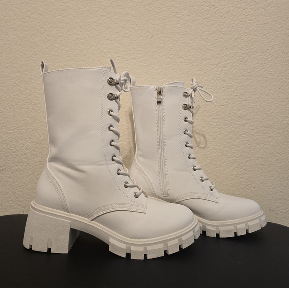 IDIFU White Combat Boots - Picture 3 of 8